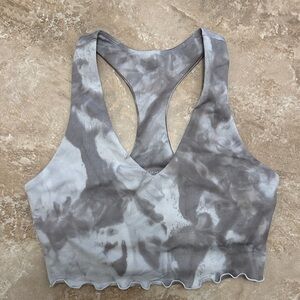 Carbon38 Gray Tie-Dye Sports Bra